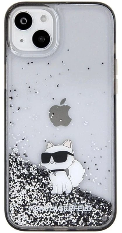 Karl Lagerfeld KLHCP15MLKCNSK Apple iPhone 15 Plus/ 14 Plus 6.7″ skaidrus kietas dėklas Liquid Glitter Choup