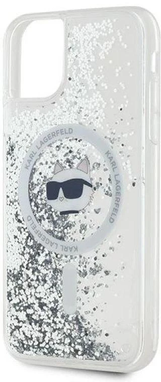 Karl Lagerfeld KLHMN61LGCHSGH Apple iPhone 11/ Xr 6.1″ kietas dėklas skaidrus Liquid Glitter Choupette Head