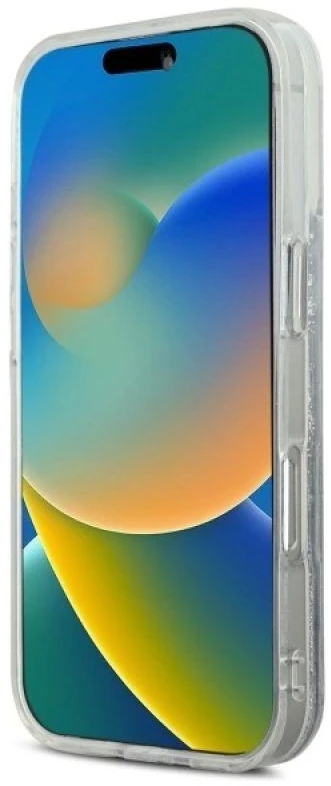 Karl Lagerfeld KLHMP16SLGKCSGH Apple iPhone16 6.1″ kietas dėklas skaidrus Liquid Glitter Karl&Choupette Head