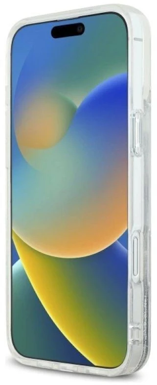 Karl Lagerfeld KLHMP16MLGKISGH Apple iPhone 16 Plus 6.7″ kietas dėklas skaidrus Liquid Glitter Karl Head Mag