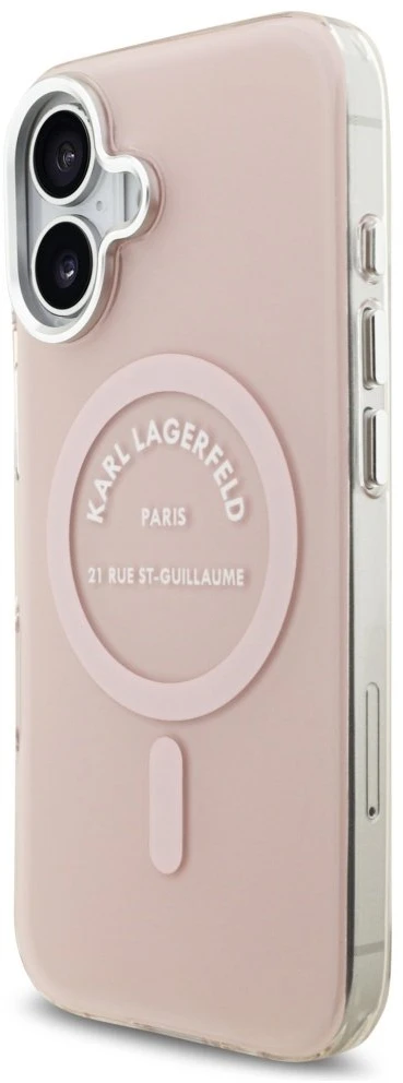 Karl Lagerfeld IML Karl RSG Logo MagSafe dėklas skirtas Apple iPhone 17 rožinės spalvos
