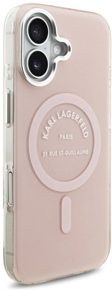 Karl Lagerfeld IML Karl RSG Logo MagSafe dėklas skirtas Apple iPhone 17 rožinės spalvos