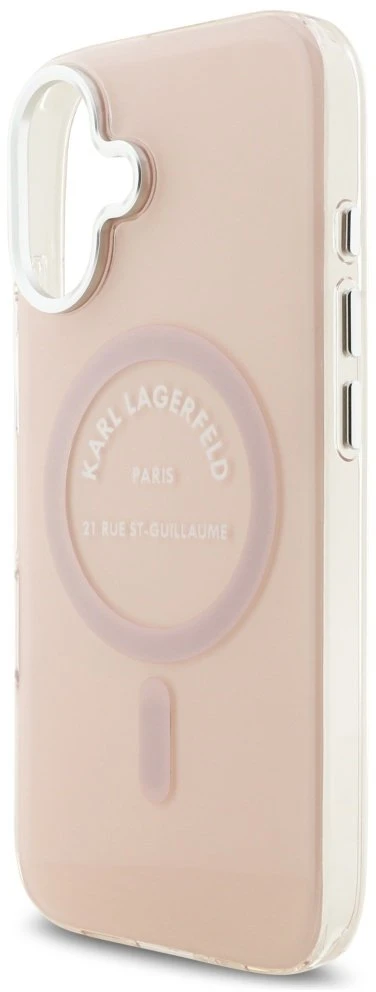 Karl Lagerfeld IML Karl RSG Logo MagSafe dėklas skirtas Apple iPhone 17 rožinės spalvos
