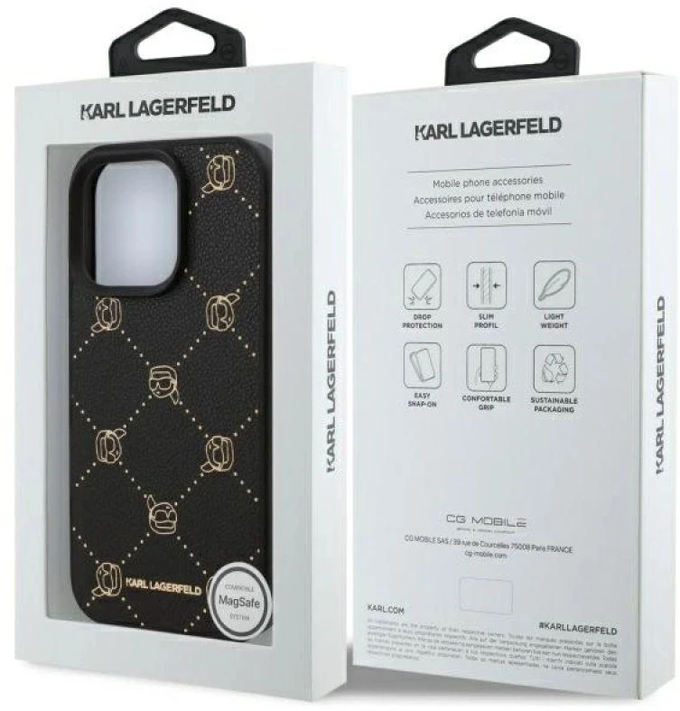Dėklas Karl Lagerfeld KLHMP16XPGKHPHK Apple iPhone 16Pro Max 6.9″ juodos spalvos Magsafe Karl Head