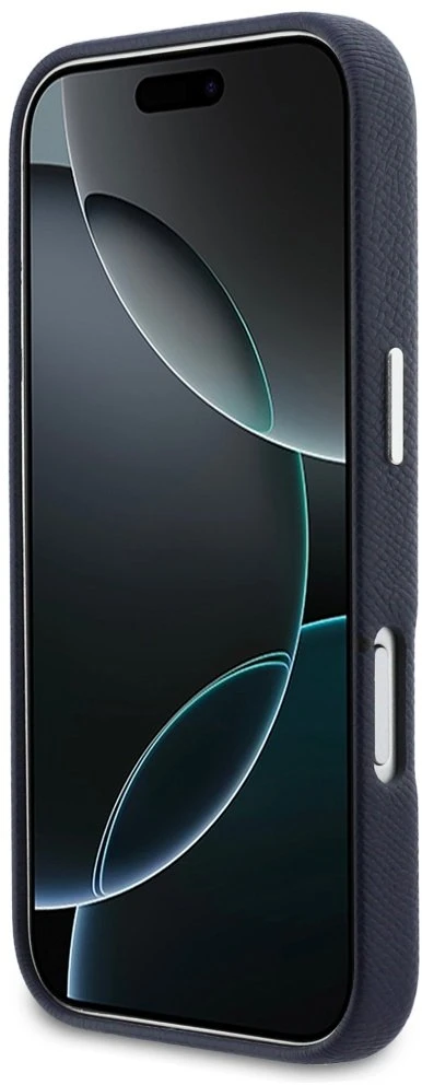Karl Lagerfeld dėklas, skirtas IPHONE 17 Pro, suderinamas su MagSafe KLHMP17L6PFKCLB (PU FW W/ K&C Head Pin) mėlynas