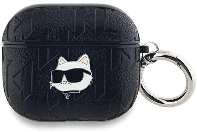 Karl Lagerfeld KLA3PGCHPK AirPods 3 dėklas juodos spalvos Monogram Choupette Head