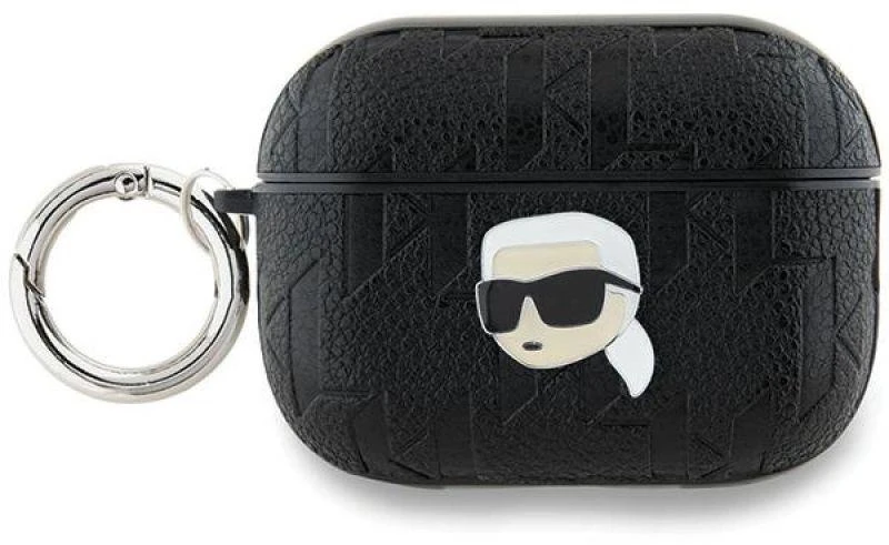 Karl Lagerfeld KLAP2PGKIPK AirPods Pr o2 (2022/2023) dėklas juodos spalvos Monogram Karl Head