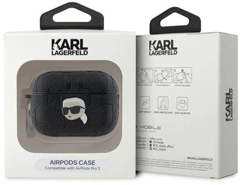 Karl Lagerfeld Monogram Karl Head dėklas AirPods Pro 2 - juodas