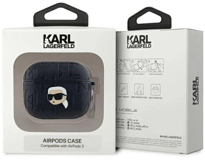 Karl Lagerfeld Monogram Karl Head dėklas AirPods 3 - juodas