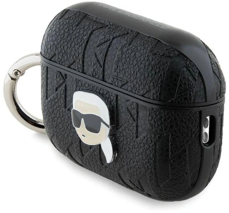 Karl Lagerfeld KLAP2PGKIPK AirPods Pr o2 (2022/2023) dėklas juodos spalvos Monogram Karl Head