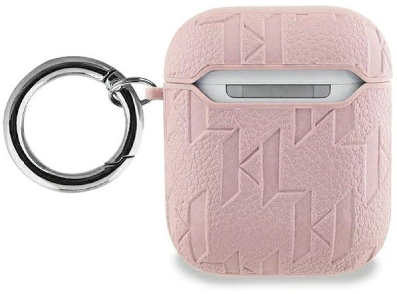 Apple AirPods Karl Lagerfeld Cover Monogram Karl Head ausinių dėklas rožinės spalvos