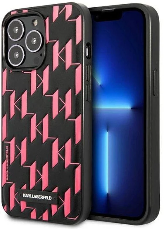 Karl Lagerfeld KLHCP13LMNMP1P Apple iPhone 13 Pro / 13 6,1″ kietas dėklas rožinės spalvos Monogram Plaque