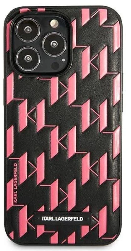 Karl Lagerfeld KLHCP13XMNMP1P Apple iPhone 13 Pro Max 6,7″ kietas dėklas rožinės spalvos Monogram Plaque