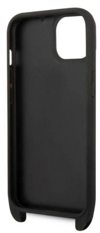 Dėklas Karl Lagerfeld Monogram Plaque Logo Strap Case for iPhone 14 / 15 / 13 6.1" - Juodas