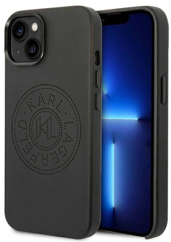 Karl Lagerfeld KLHCP14MFWHK Apple iPhone 14 Plus 6,7" dėklas telefonui juodos spalvos Leather Perforated Logo