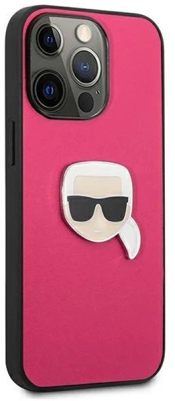 Dėklas KLHCP13LPKMP Karl Lagerfeld PU Leather Karl Head Case for iPhone 13 Pro Rožinė (Rožinė)