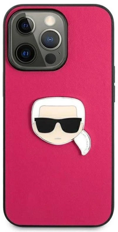 Dėklas KLHCP13LPKMP Karl Lagerfeld PU Leather Karl Head Case for iPhone 13 Pro Rožinė (Rožinė)