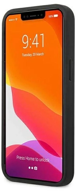 Dėklas Karl Lagerfeld KLHCP13SPKMK IPHONE 13 MINI 5.4 "Juodas/Juodas HARDCASE LEATHER IKONIK KARL`S HEAD METAL