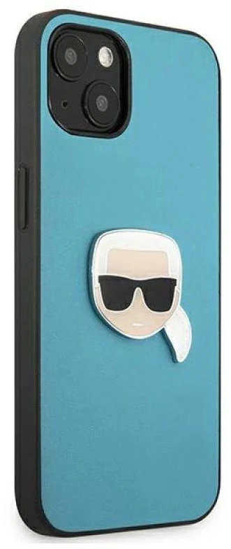 Dėklas Karl Lagerfeld KLHCP13SPKMB IPHONE 13 MINI 5.4 "Mėlynas/Mėlynas HARDCASE LEATHER IKONIK KARL`S HEAD METAL