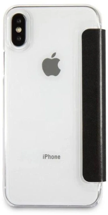 Karl Lagerfeld KLFLBKPXKSB Apple iPhone X Xs juodos spalvos bookdėklas Signature Glitter