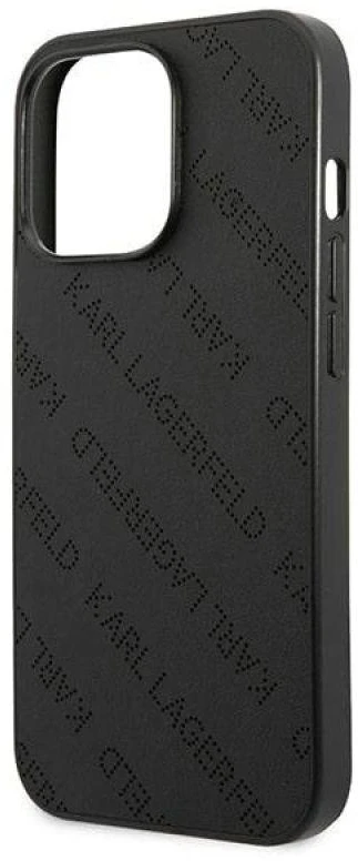 Karl Lagerfeld KLHCP13LPTLK Apple iPhone 13 Pro / 13 6,1″ kietas dėklas juodos spalvos Perforated Allover