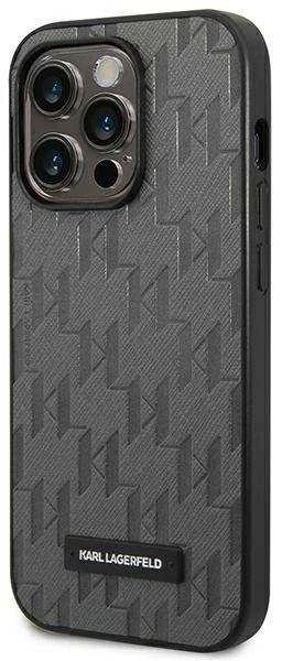 Karl Lagerfeld Saffiano Mono Metal Logo iPhone 14 Pro Max 6.7" dėklas – pilkas