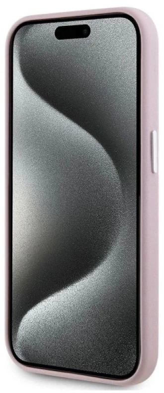 Karl Lagerfeld KLHMP15LPGMSRPP Apple iPhone 15 Pro 6.1″ rožinės spalvos kietas dėklas FW Metal Plate MagSafe