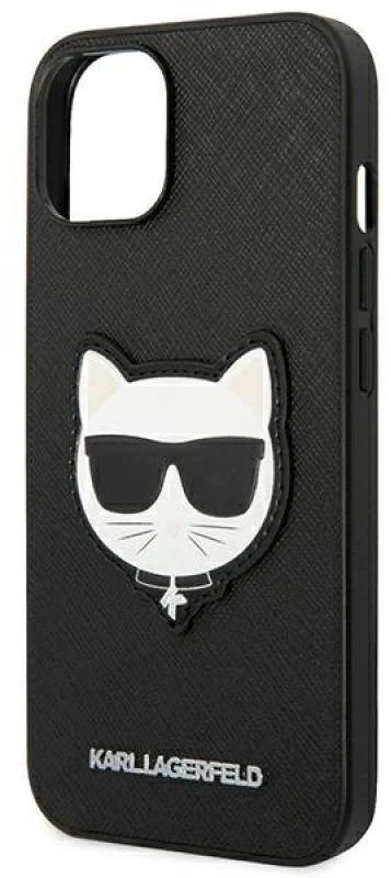 Dėklas Karl Lagerfeld KLHCP14MSAPCHK IPHONE 14 PLUS / 15 PLUS 6.7 "HARDCASE JUODA / Juodas SAFFIANO CHOUPETTE HEAD PATCH
