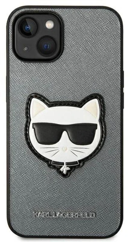 Karl Lagerfeld KLHCP14MSAPCHG Apple iPhone 14 Plus / 15 Plus 6,7″ kietas dėklas sidabrinis Saffiano Choupett