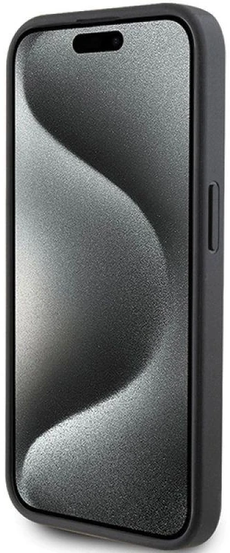 Karl Lagerfeld KLHCP15LSAPKCNPK Apple iPhone 15 Pro 6.1" juodos spalvos kietas dėklas Saffiano Cardslot Karl&Choup