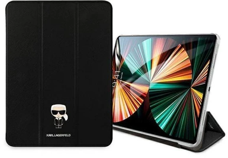 .Karl Lagerfeld KLFC11OKMK Apple iPad 11″ Pro 2021 Book Cover juodos spalvos Saffiano Karl Iconic