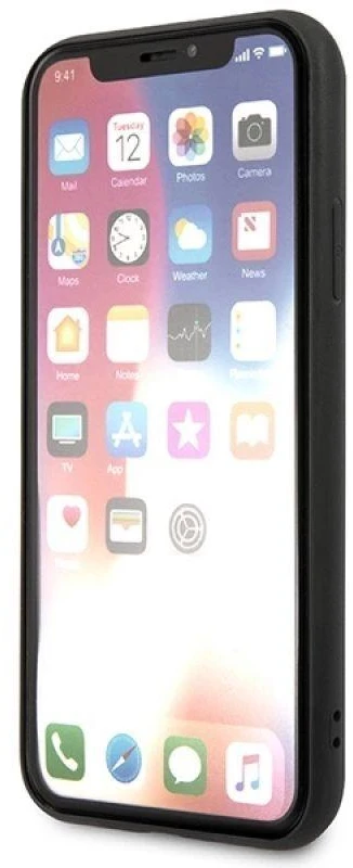 Karl Lagerfeld dėklas, skirtas iPhone X / XS KLHCPXSAKICKCBK juodos spalvos kietas dėklas , skirtas Saffiano Karl-Choupette Head