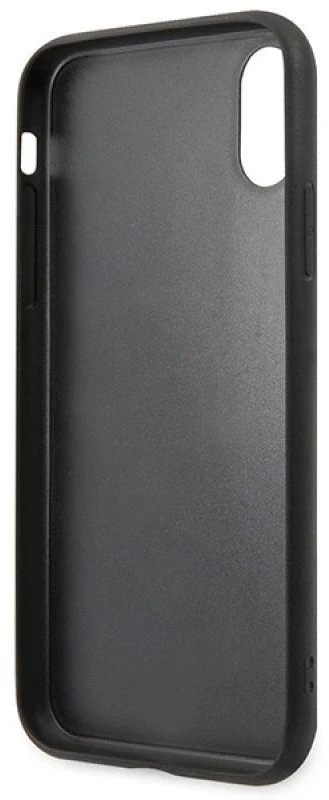 Karl Lagerfeld KLHCI65SAKICKCBK Apple iPhone XS Max juodos spalvos kietas dėklas Saffiano Karl&Choupette Head