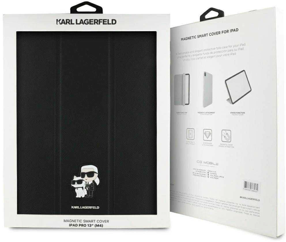 Karl Lagerfeld KLFC13PM24SAKCK Apple iPad Pro 13″ 2024 Book Cover juodos spalvos Saffiano Magnetic Karl &Ch
