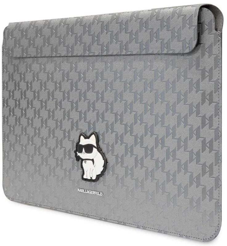Karl Lagerfeld dėklas, skirtas KLCS16SAKHPCK 14” sidabrinis dėklas, skirtas Mono Saffiano Choupette