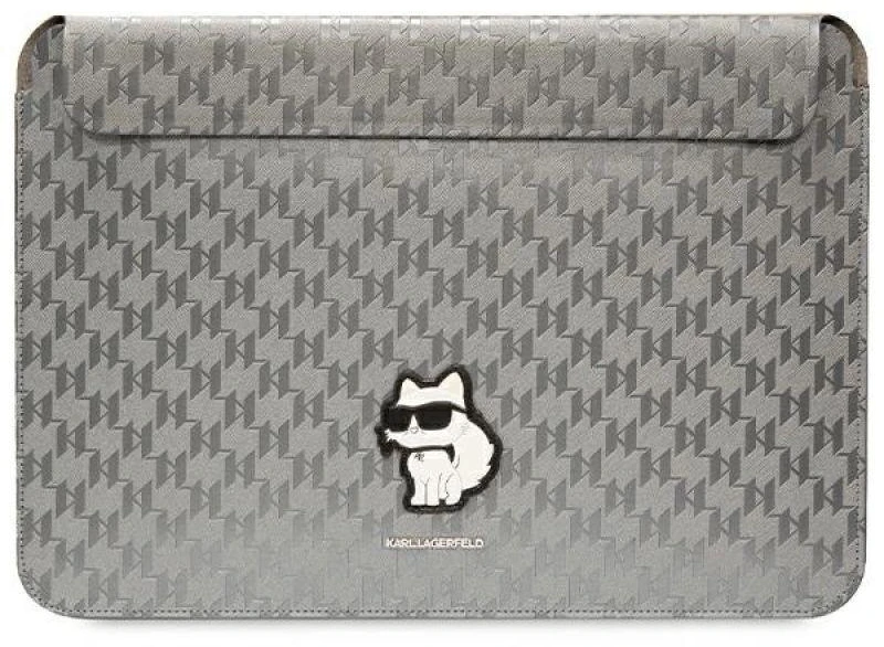 Karl Lagerfeld dėklas, skirtas KLCS16SAKHPCK 14” sidabrinis dėklas, skirtas Mono Saffiano Choupette