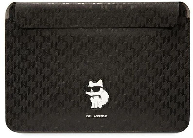 Karl Lagerfeld Dėklas kompiuteriui KLCS14SAKHPCK 14″ juodos spalvos Saffiano Monogram Choupette