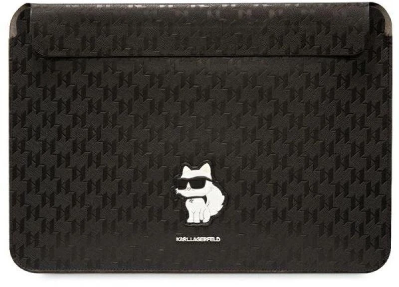 Karl Lagerfeld Dėklas kompiuteriui KLCS16SAKHPCK 16″ juodos spalvos Saffiano Monogram Choupette