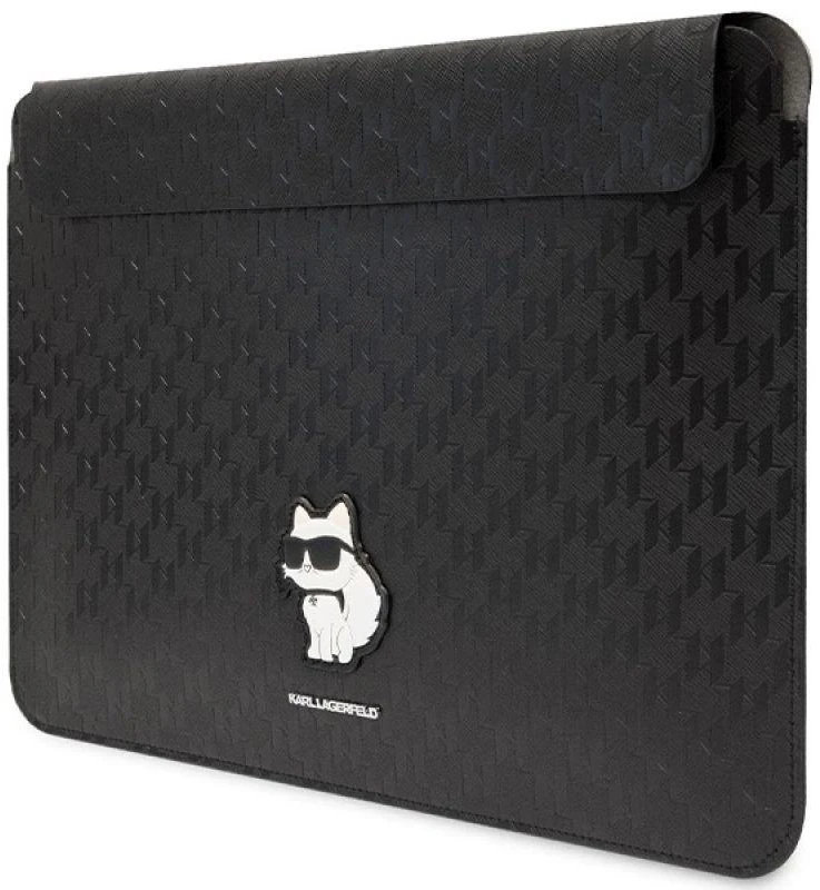 Karl Lagerfeld Dėklas kompiuteriui KLCS14SAKHPCK 14″ juodos spalvos Saffiano Monogram Choupette