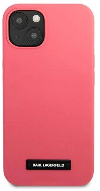 Karl Lagerfeld KLHCP13MSLMP1PI Apple iPhone 13 / 14 / 15 6,1″ kietas dėklas fuchsia Silicone Plaque