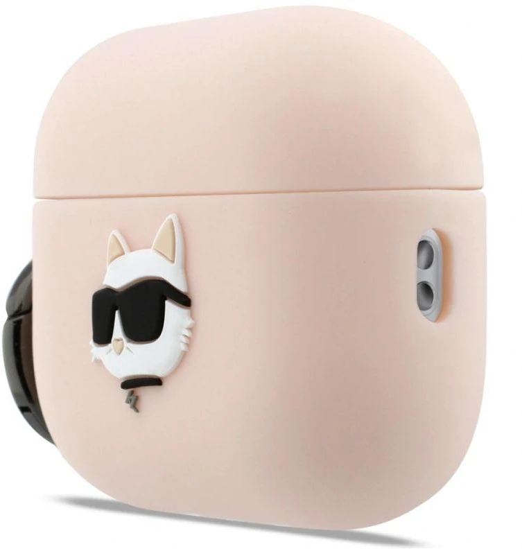 Karl Lagerfeld Silikoninis 3D dėklas galvai skirtas AirPods Pro 3 - Rožinis