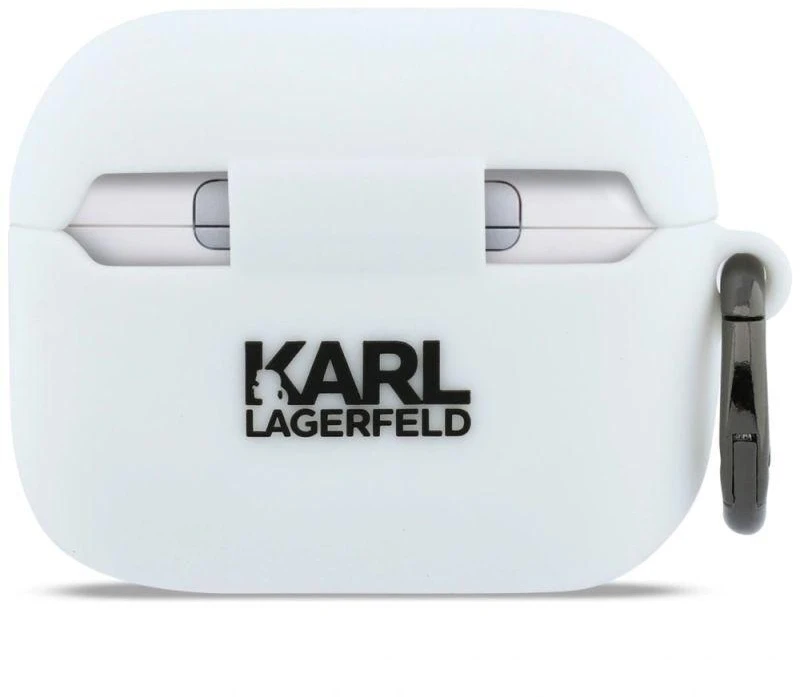 Karl Lagerfeld silikoninis 3D dėklas Karl Head skirtas AirPods Pro 3 - Baltas