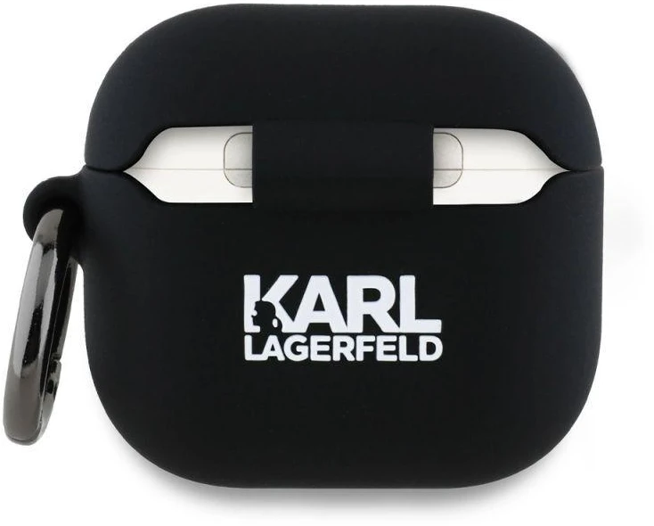 Karl Lagerfeld Silikoninis 3D dėklas su Choupette galva, skirtas AirPods 4 – Juodas