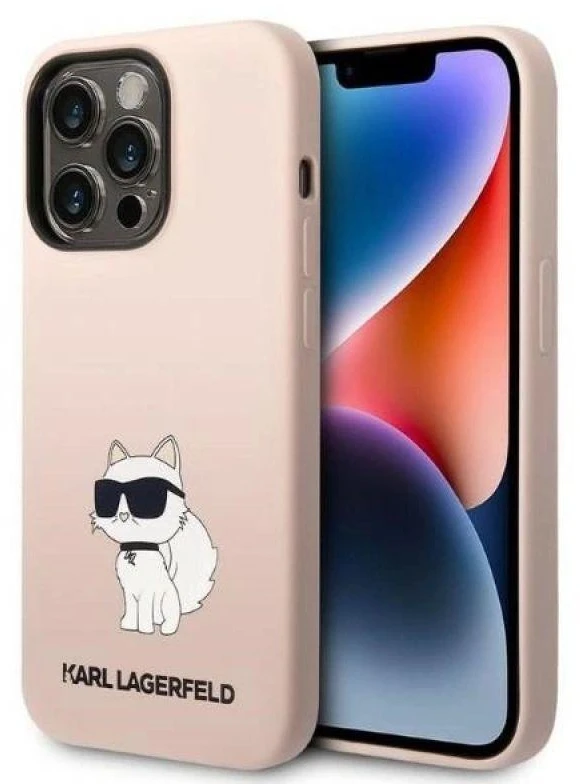 Dėklas Karl Lagerfeld KLHCP14XSNCHBCP IPHONE 14 PRO MAX 6.7 "HARDCASE Rožinis/Rožinis SILICONE CHUPETTE