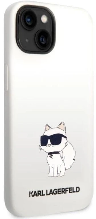 Karl Lagerfeld dėklas, skirtas iPhone 14 Plus 6,7 KLHCP14MSNCHBCH baltas HC Silicone NFT Choupette