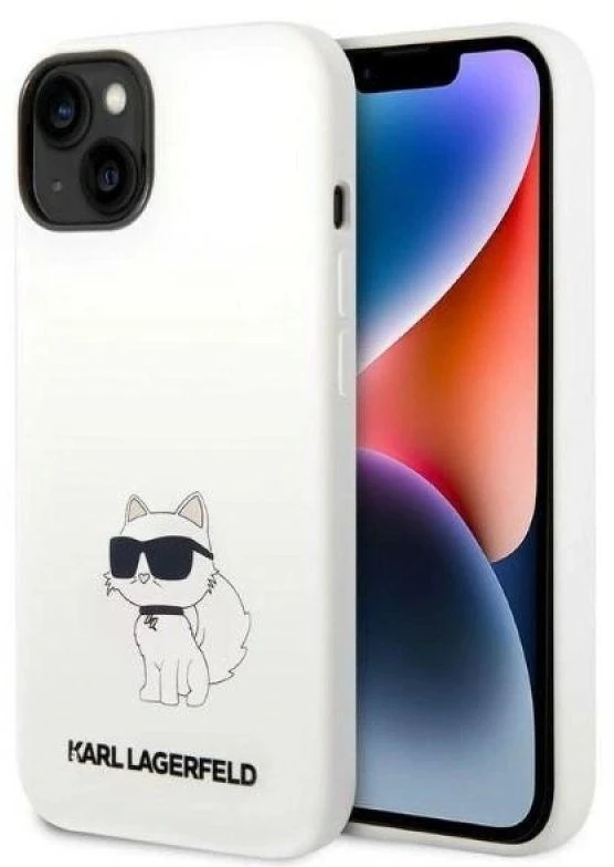 Karl Lagerfeld dėklas, skirtas iPhone 14 Plus 6,7 KLHCP14MSNCHBCH baltas HC Silicone NFT Choupette