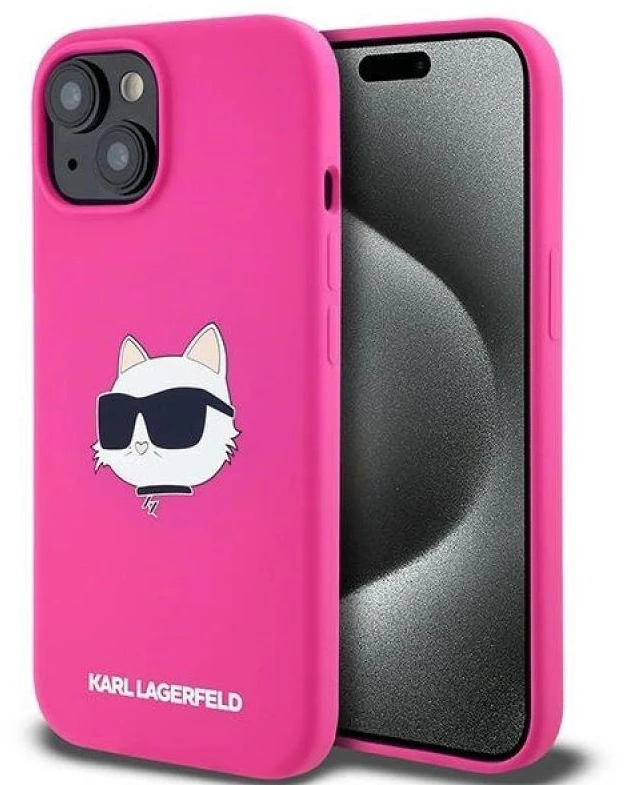 Karl Lagerfeld KLHMP15MSCHPPLF Apple iPhone 15 Plus / 14 Plus 6.7″ fuschia kietas dėklas Silicone Choupet