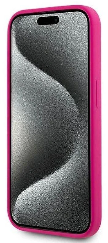 Karl Lagerfeld KLHMP15LSCHPPLF Apple iPhone 15 Pro 6.1″ fuschia kietas dėklas Silicone Choupette Head Mag