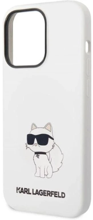 Karl Lagerfeld KLHCP14XSNCHBCH Apple iPhone 14 Pro Max 6,7″ kietas dėklas baltos spalvos Silicone Choupette