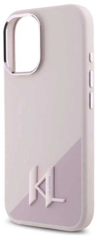 Karl Lagerfeld KLHMP16SSCMKMPCP Apple iPhone 16 6.1″ rožinės spalvos kietas dėklas Silicone Shadow Metal Initial